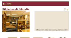 Desktop Screenshot of bibliotecafilosofia.uniroma1.it